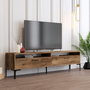 Hanah Home Istanbul 2 Mueble de TV, Nogal, 180cm Ancho x 35cm Alto x 47cm Profundo, 18mm Grosor